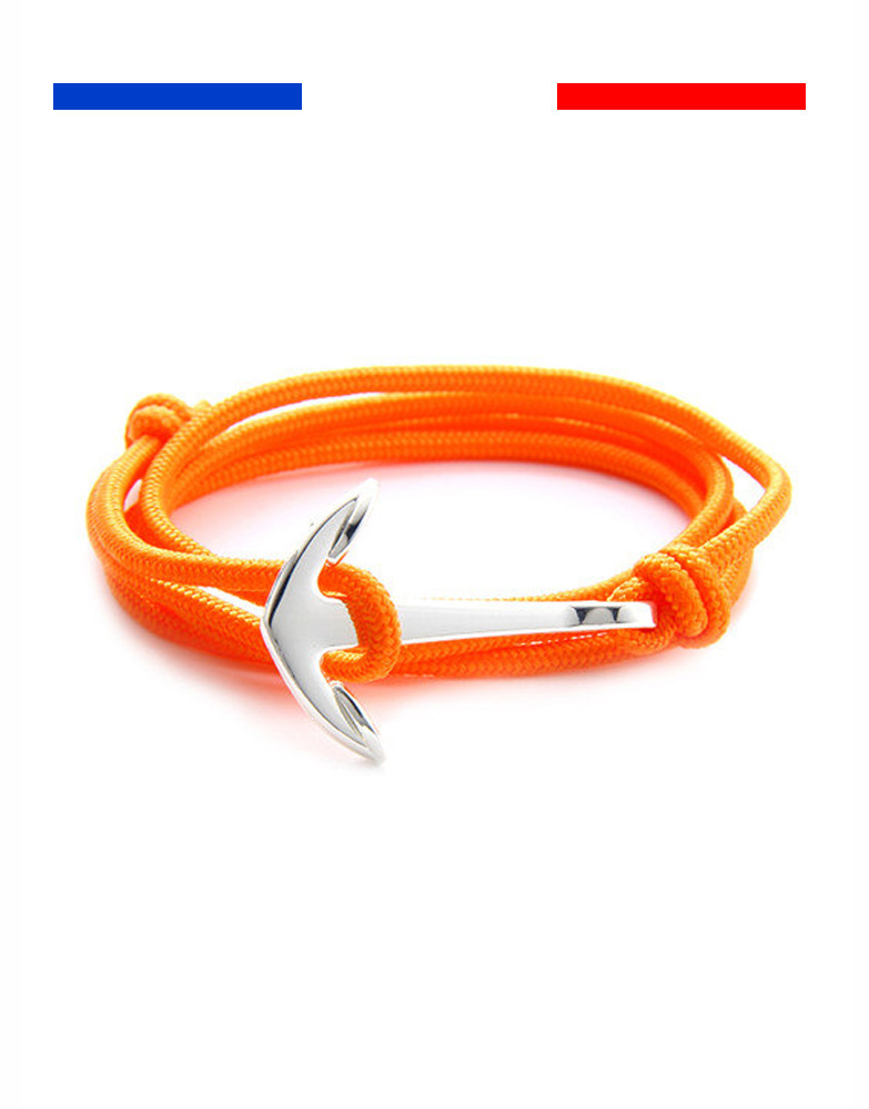 bracelet-corde-ancre-marine-orange-argent