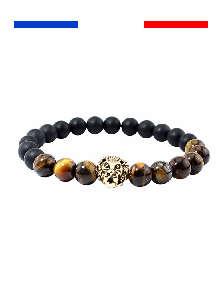 bracelet-pierres-tete-de-lion-or-noir-marron