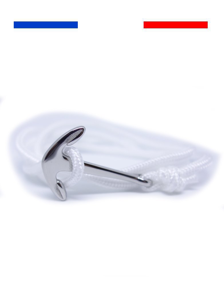 bracelet-ancre-marine-acier-inoxydable-argent-blanc Bracelet Ancre marine Acier Inoxydable - Argent - Réglable