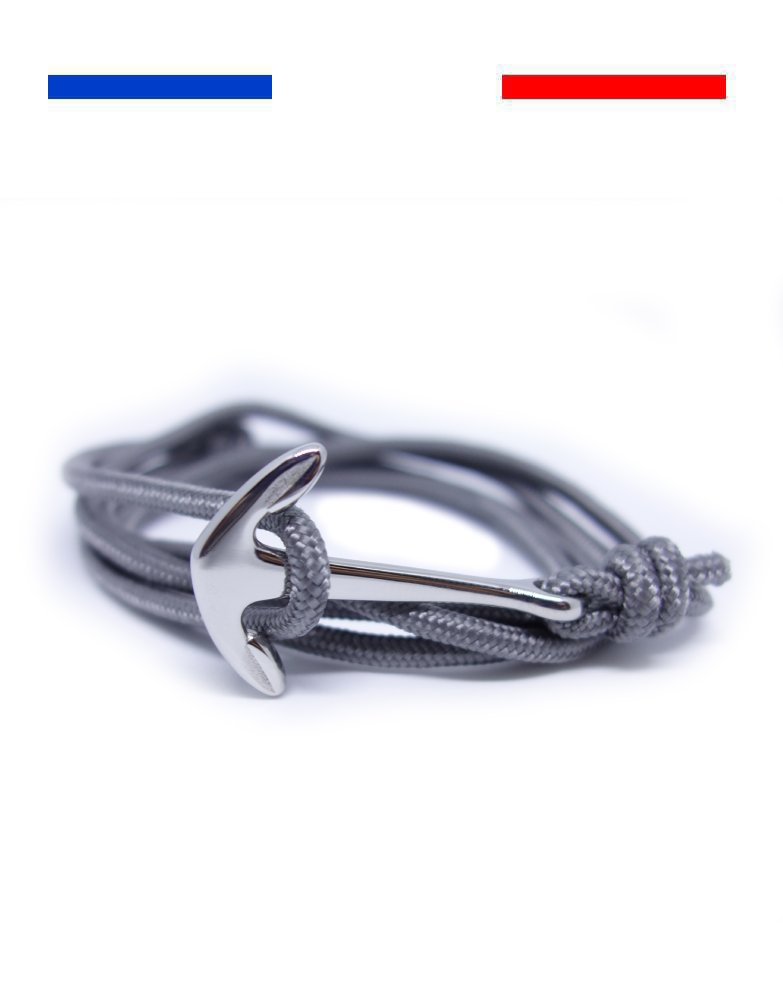 bracelet-ancre-marine-acier-inoxydable-argent-gris Bracelet Ancre marine Acier Inoxydable - Argent - Réglable