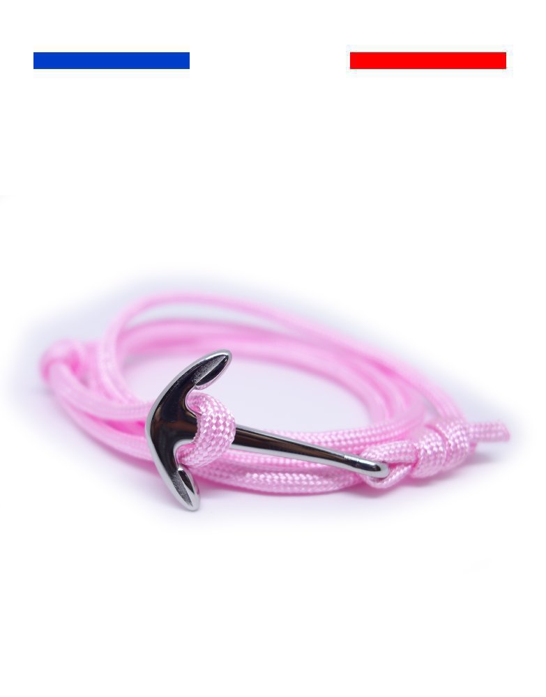 bracelet-ancre-marine-acier-inoxydable-argent-rose Bracelet Ancre marine Acier Inoxydable - Argent - Réglable