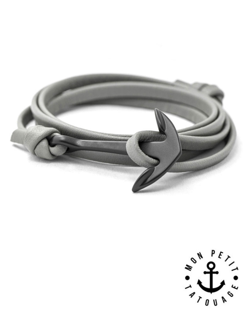 bracelet-ancre-marine-cuir-gris-noir