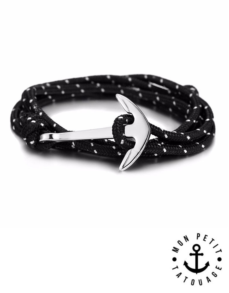 bracelet-ancre-marine-noir-moucheté-argent-premium