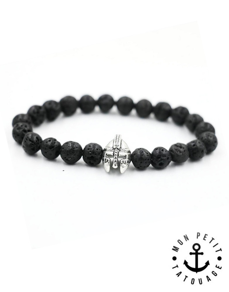 bracelet-spartiate-noir-argent