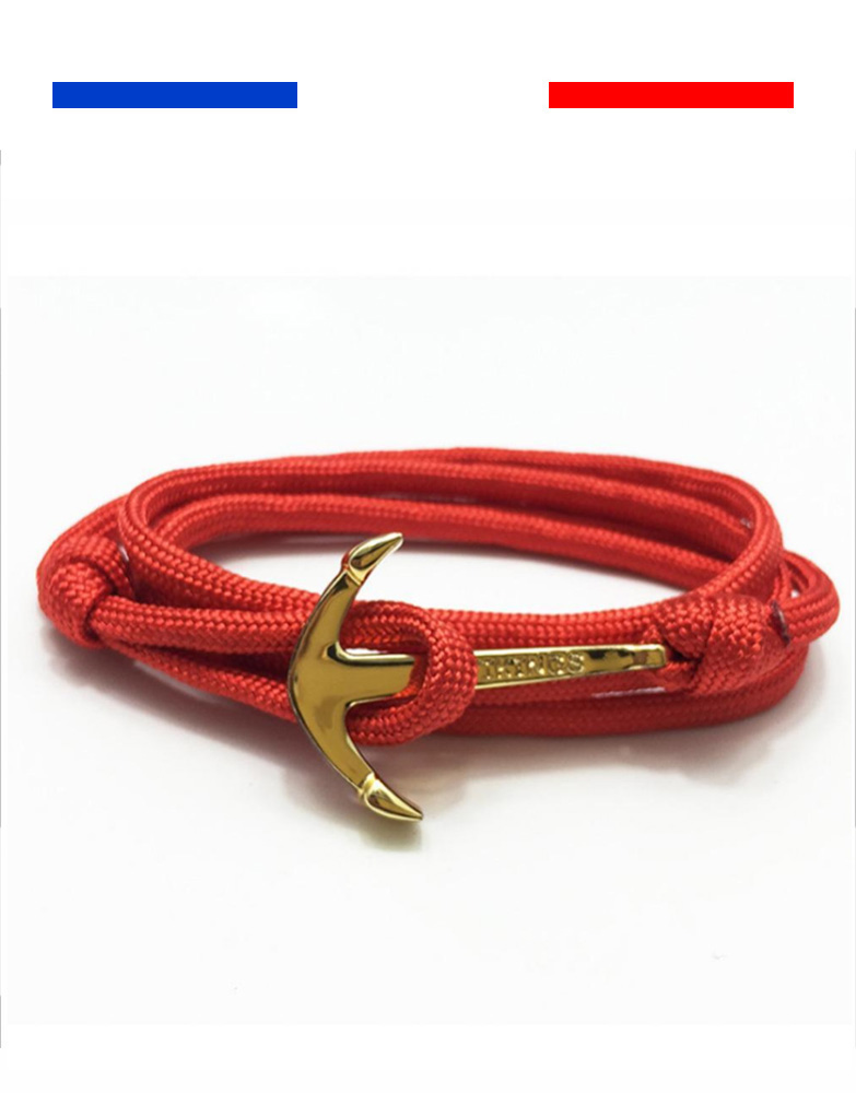 bracelet-corde-ancre-marine-rouge-or-vikings