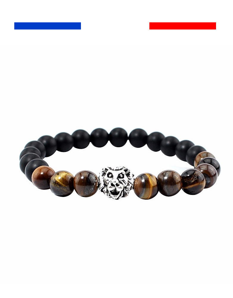 bracelet-pierres-tete-de-lion-argent-noir-marron