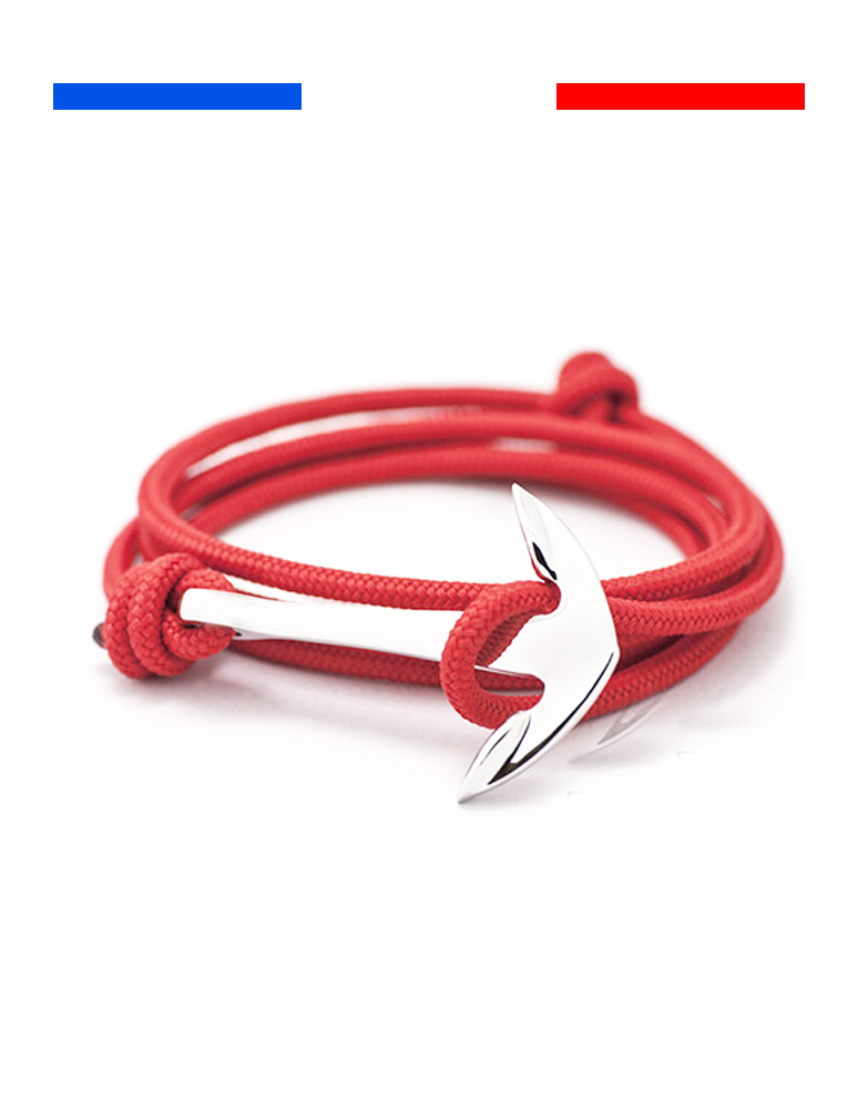 bracelet-corde-ancre-marine-rouge-argent