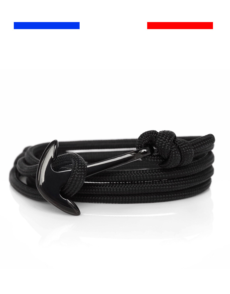 bracelet-corde-ancre-noir-noir-acier Bracelet ancre noir Acier inoxydable