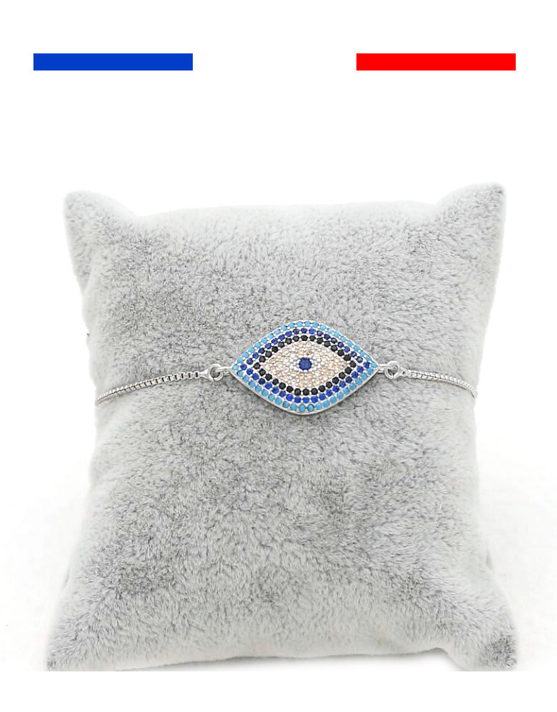 bracelet-mauvais-oeil-bleu-argent Bracelet mauvais œil Bleu argent femme