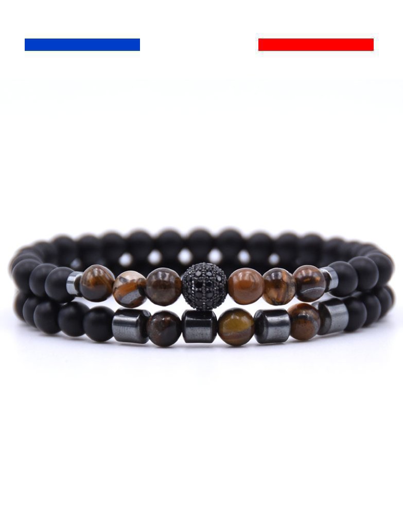 double-bracelet-homme-business-boule-strass-marron2